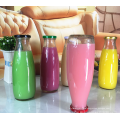 500ml round shape milk bottle/clear glass juice bottle with metal crew lid.